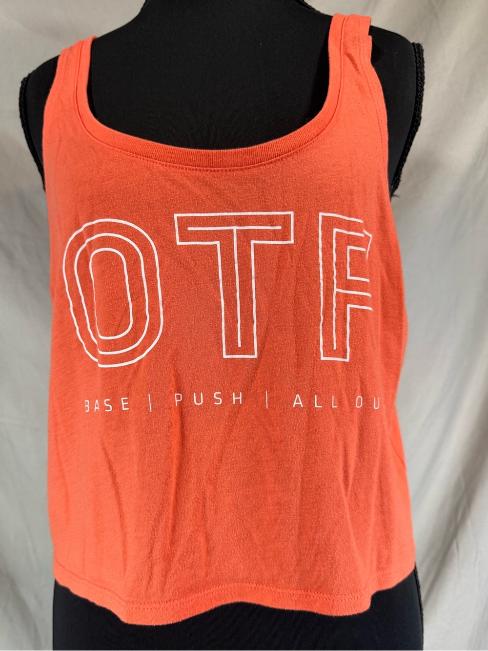 Orangetheory Fitness “Base | Push | All Out” Muscle Tank Orange- Small